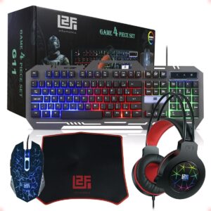 Kit Gamer 4 em 1 Led Para Computador Teclado Mouse Headset Mousepad Strong Tech